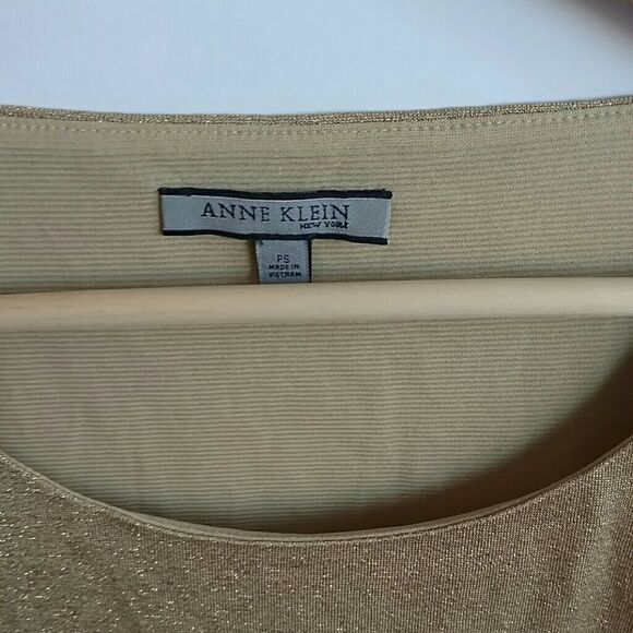 Anne Klein Gold Top NWT Sparkle Lined Top, Size - PS‎ - Picture 4 of 8